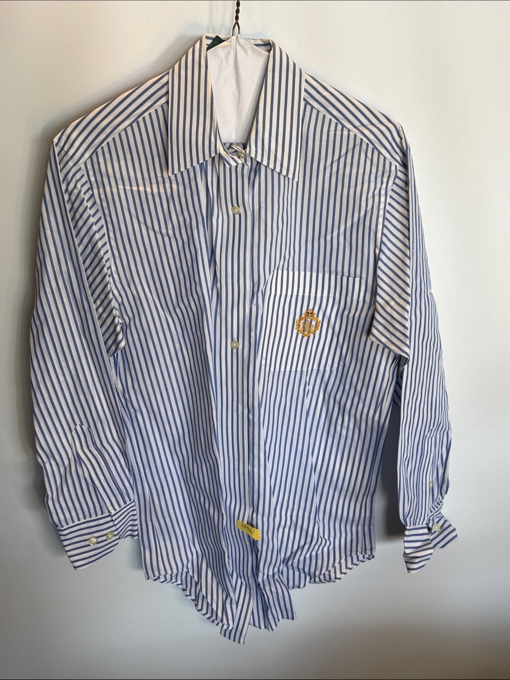 Lauren Ralph Lauren Blue$White Stripe Button-Up Shirt w/Pocket Embroidery Size:4